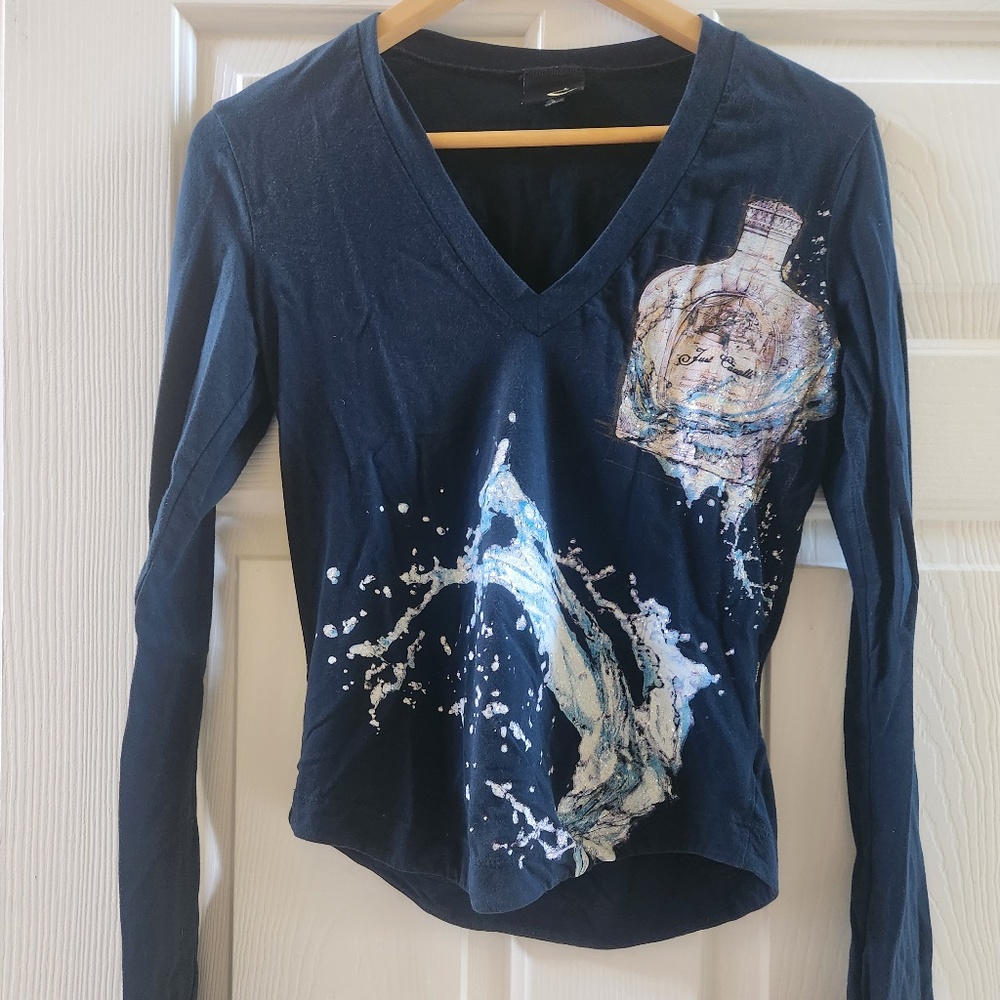 Just Cavalli black longs sleeve V neck, size L, preloved - Picture 1 of 4